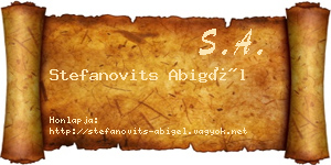 Stefanovits Abigél névjegykártya